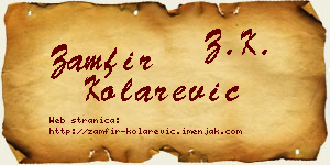 Zamfir Kolarević vizit kartica